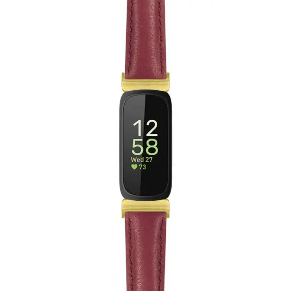 fb.in3.st19 Main Purple StrapsCo Womens Smooth Leather Gold Adapter Watch Band Strap 14mm
