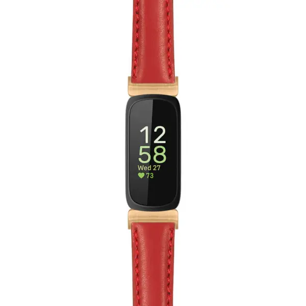 fb.in3.st19 Main Red StrapsCo Womens Smooth Leather Rose Gold Adapter Watch Band Strap 14mm
