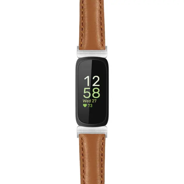 st19 Tan Main StrapsCo Everyday Leather Watch Band Strap For Fitbit Inspire 3