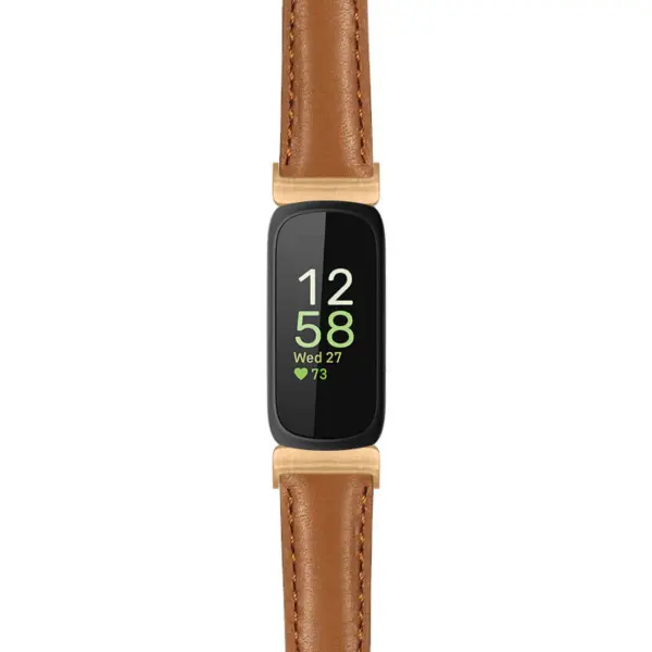 fb.in3.st19 Main Tan StrapsCo Womens Smooth Leather Rose Gold Adapter Watch Band Strap 14mm