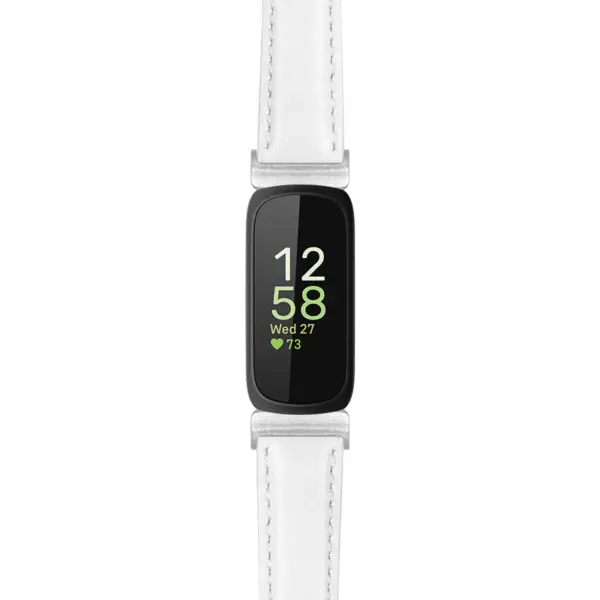 st19 White Main StrapsCo Everyday Leather Watch Band Strap For Fitbit Inspire 3