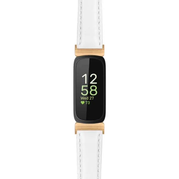 fb.in3.st19 Main White StrapsCo Womens Smooth Leather Rose Gold Adapter Watch Band Strap 14mm