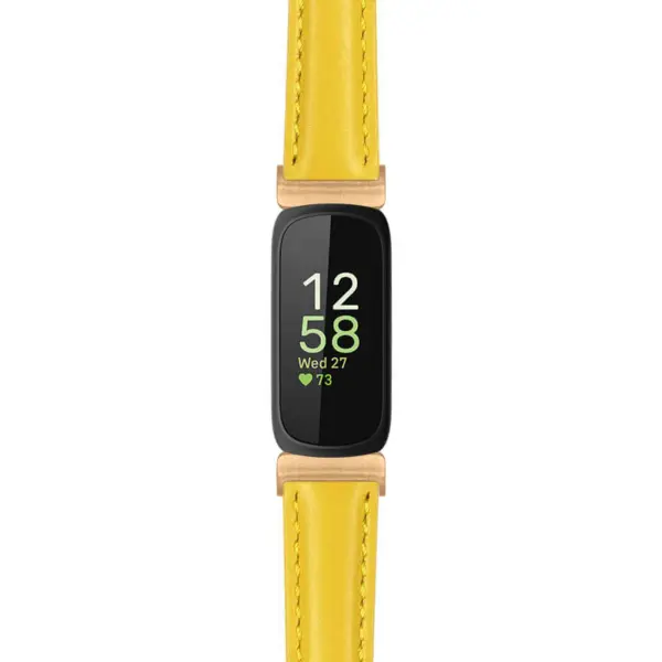 fb.in3.st19 Main Yellow StrapsCo Womens Smooth Leather Rose Gold Adapter Watch Band Strap 14mm