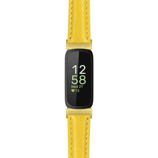 fb.in3.st19 Main Yellow StrapsCo Womens Smooth Leather Gold Adapter Watch Band Strap 14mm