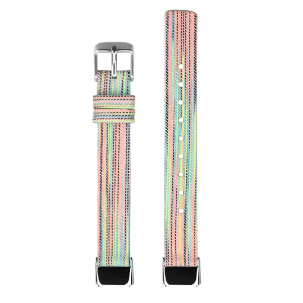 fb.ny37.123 Upright Spring Rainbow StrapsCo Canvas Strap for Fitbit Luxe Nylon Canvas Strap Band