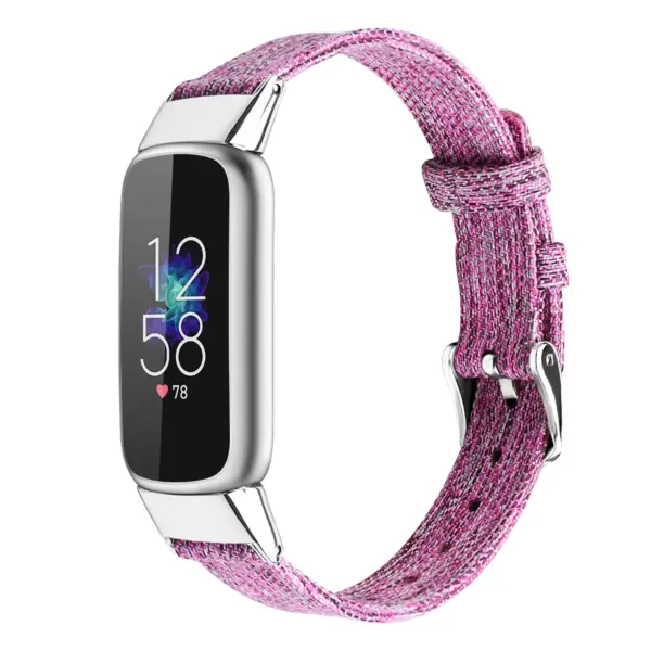 fb.ny37.18a Angle Light Purple StrapsCo Canvas Strap for Fitbit Luxe Nylon Canvas Strap Band