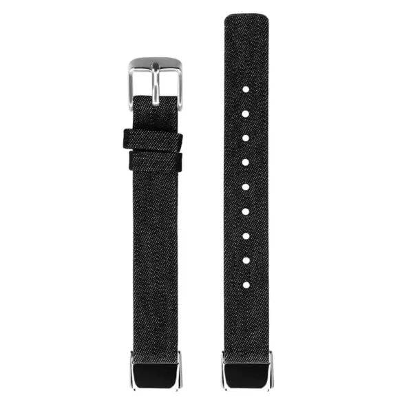 fb.ny37.1a Upright Black Denim StrapsCo Canvas Strap for Fitbit Luxe Nylon Canvas Strap Band