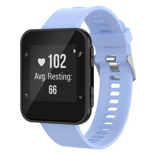 G.r44.5 Main Powder Blue StrapsCo Silicone Rubber Watch Band Strap For Garmin Forerunner 30 & 35