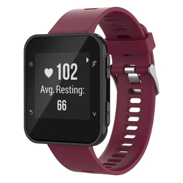 G.r44.6a Main Wine Red StrapsCo Silicone Rubber Watch Band Strap For Garmin Forerunner 30 & 35