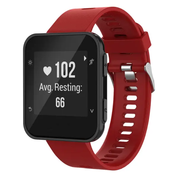 G.r44.6 Main Red StrapsCo Silicone Rubber Watch Band Strap For Garmin Forerunner 30 & 35