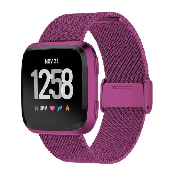 Fb.m54.18 Main Purple StrapsCo Milanese Mesh Stainless Steel Watch Band Strap For FitBit Versa