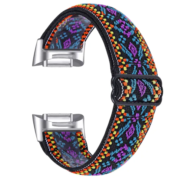 fb.ny44.5 Main Woven Pattern 2 StrapsCo Pattern Nylon Strap for Fitbit Charge 5 Canvas Band Canvas Band