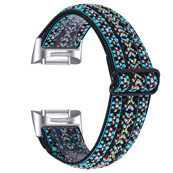 fb.ny44.4 Main Woven Pattern 3 StrapsCo Pattern Nylon Strap for Fitbit Charge 5 Canvas Band Canvas Band