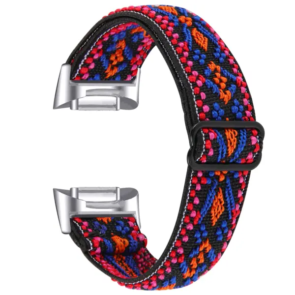 fb.ny44.54 Main Woven Pattern 4 StrapsCo Pattern Nylon Strap for Fitbit Charge 5 Canvas Band Canvas Band