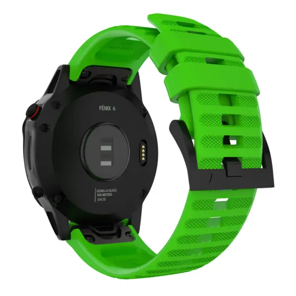 G.r47.11 Back Green StrapsCo QuickFit 22 Silicone Rubber Watch Band Strap For Garmin Fenix 6