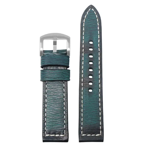 ks5.11 Main Green Vintage Distressed Leather Quick Release Watch Band Strap 18mm 20mm 22mm 24mm