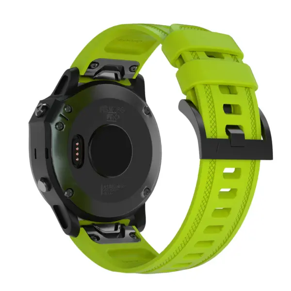 G.r52.11a Back Light Green StrapsCo QuickFit 20 Silicone Rubber Watch Band Strap For Garmin Fenix 6S