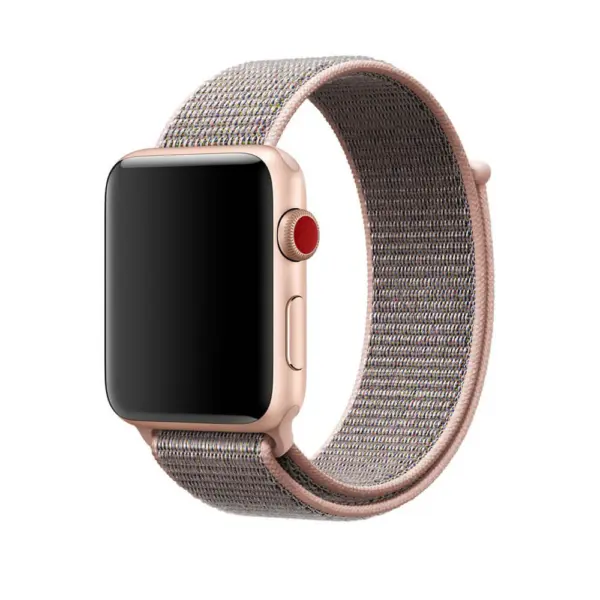A.ny3.13.7 Main Pink & Grey StrapsCo Woven Nylon Watch Band Strap For Apple Watch Series 123 38mm 42mm
