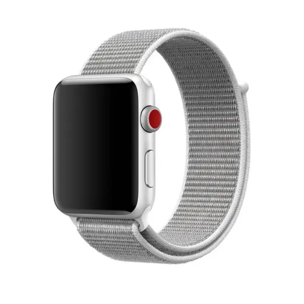 A.ny3.22.7 Main White & Grey StrapsCo Woven Nylon Watch Band Strap For Apple Watch Series 123 38mm 42mm